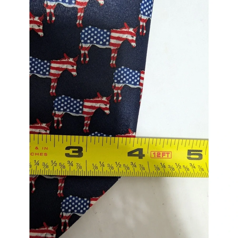 Rene Chagal Tie Handmade Donkeys Red White And Blue Democrat‎ Patriotic American - Picture 6 of 7